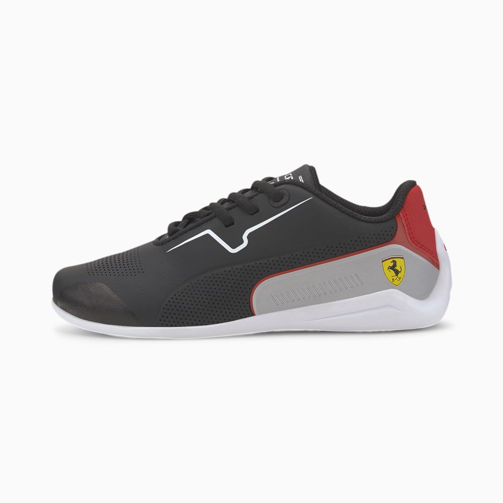 Puma Scuderia Ferrari Drift Cat 8 Fiú Motorsport Cipő - Fekete/Fehér ( Hungary - CFIYP6371 )